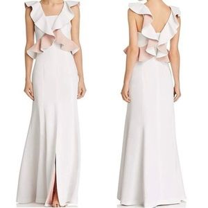 C/MEO Collective Elation Ruffle Maxi Dress Ivory Blush